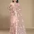 Peach color soft net fabric multy thread embroidery work smart partywear saree