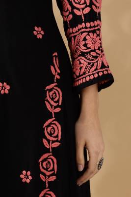 Chikankari embroidered straight kurta with palazzos 5