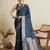 Teal blue color satin silk wevon jari graceful ethnic saree