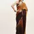 Brown color embellished beads and stones chiffon saree for beautiful partywear saree