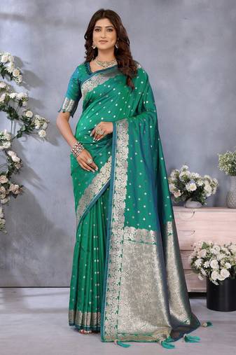 Rama banarasi silk blend jacquard weaving saree