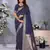 Blue color banarasi silk jacquard weving trendy partywear saree
