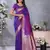 Purple color banarasi silk jacquard weving trendy partywear saree