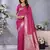 Pink color banarasi silk jacquard weving trendy partywear saree