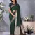 Green color banarasi silk jacquard weving trendy partywear saree