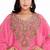 Designer Pink Stitched Kaftan Dress with Flowing Layers & Intricate Handwork Neck Embellishment Dress