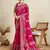 Pink color beautiful table printed with foil cotton blended saree