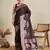 Wine color satin silk fabric woven partywear saree