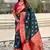 Teal blue color soft silk fabric wevon meenakari trending partywear saree