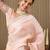 Pink organza embellished work saree