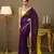 Purple chiffon fabric mirrorwork blocked work ceremonial saree