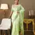 Green color organza fabric embroidered embellished work ceremonial saree