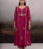 Rani pink gold rose dress with dupatta