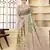 Beige wevon jacquard with printed rich silk fabric stylish ceremonial saree