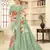 Green wevon jacquard with printed rich silk fabric stylish ceremonial saree