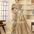 Brown color wevon jacquard with printed rich silk fabric stylish ceremonial saree