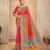 Gajri crepe silk fabric digital foil printed saree