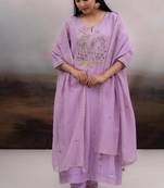 Lavender falling stars dress with dupatta