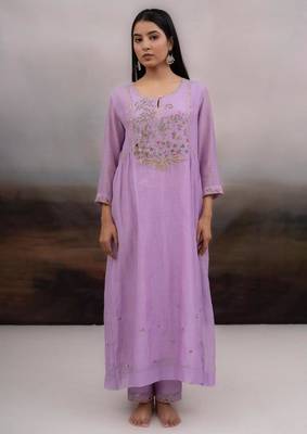 Lavender falling stars dress with dupatta 2