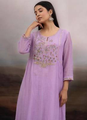 Lavender falling stars dress with dupatta 3