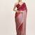 Pink color chiffon fabric embellished beads and stones work fancy saree