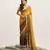 Mustard color chiffon fabric embellished sequinned work fancy saree