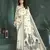 White color sophisticated digital foil printed crepe silk saree