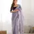 Lavender color twill net fabric glamorous bollywood style sequins work saree