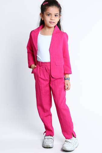 Pink stylish solid co-ord set