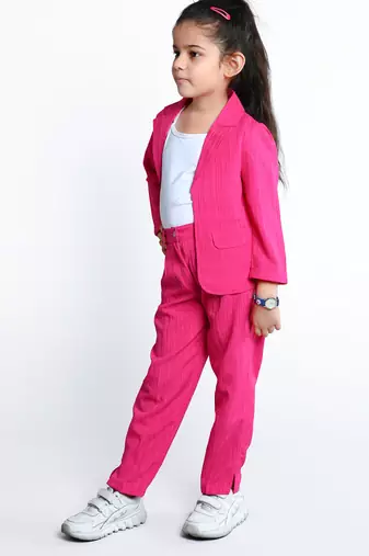 Pink stylish solid co-ord set