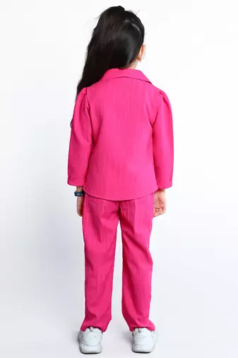 Pink stylish solid co-ord set