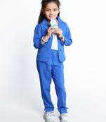 Royal blue stylish solid co-ord set