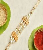 Pearl harmony rakhi with roli chawal capsules