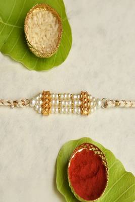Pearl harmony rakhi with roli chawal capsules 3