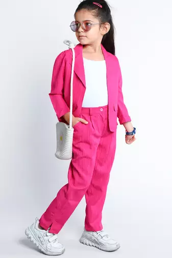 Pink stylish solid co-ord set