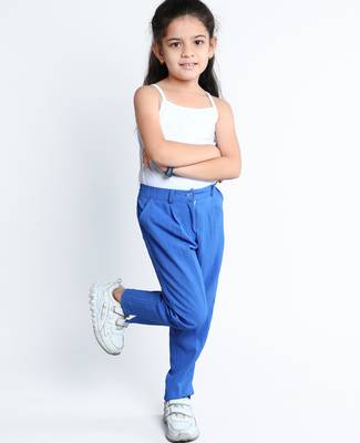 Royal blue stylish solid co-ord set 3