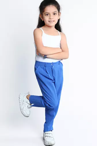 Royal blue stylish solid co-ord set