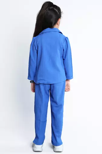 Royal blue stylish solid co-ord set