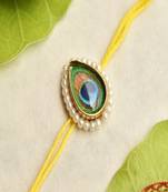 Mor pankh rakhi with roli chawal capsules