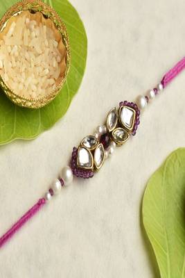 Kundan noor rakhi with roli chawal capsules 3