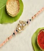Kundan crown rakhi with roli chawal capsules