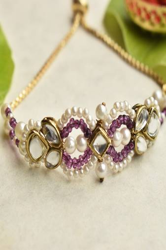 Royal kundan infinity lumba with roli chawal capsules