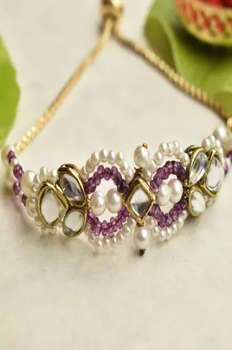 Royal kundan infinity lumba with roli chawal capsules