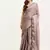Embellished beads and stones work grey color silk blend fabric rich ceremonial saree
