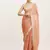 Embellished sequinned work peach color satin fabric rich ceremonial saree