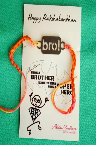 Bro! quirky rakhi with roli chawal capsules
