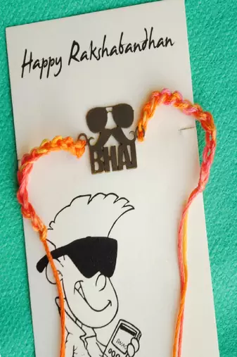 Bhai moustache rakhi with roli chawal capsules