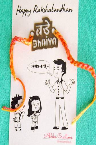Bade bhaiya quirky rakhi with roli chawal capsules
