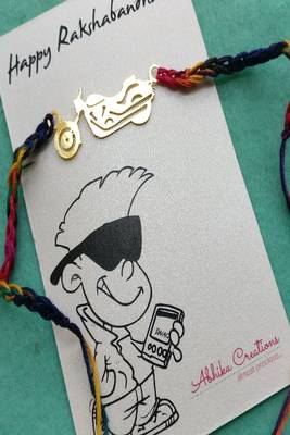 Biker quirky rakhi with roli chawal capsules 1