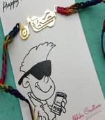 Biker quirky rakhi with roli chawal capsules